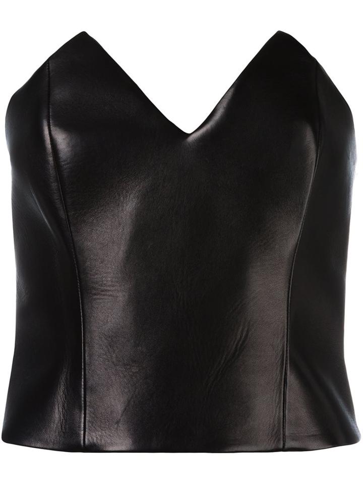 Saint Laurent Leather Bustier Top
