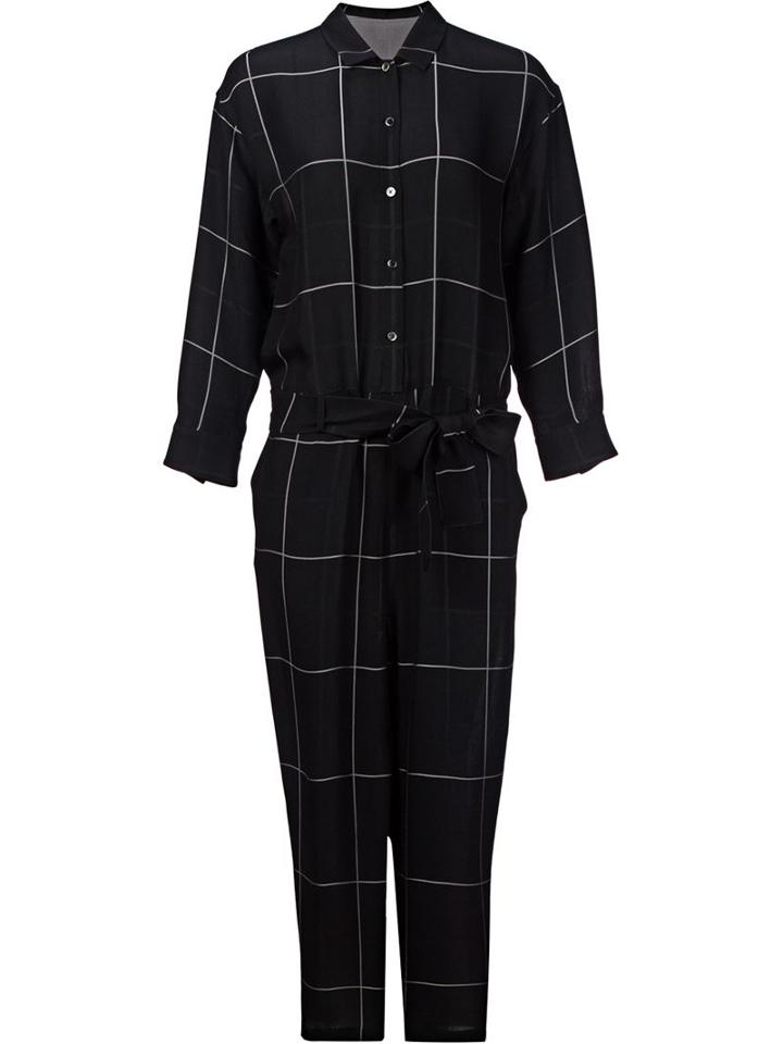 En Route Checked Jumpsuit, Women's, Size: 1, Black, Polyester/cupro