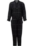 En Route Checked Jumpsuit, Women's, Size: 1, Black, Polyester/cupro