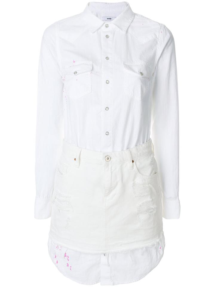 Diesel Denim Shirt Dress - White