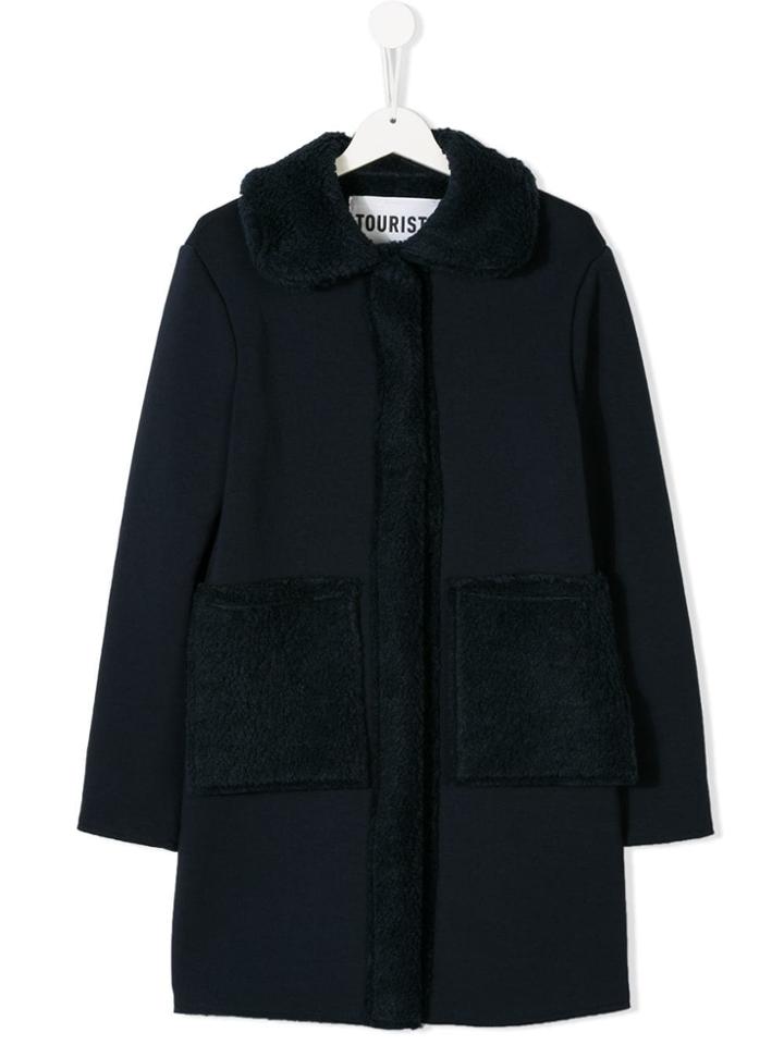 Touriste Textured Panel Coat - Blue