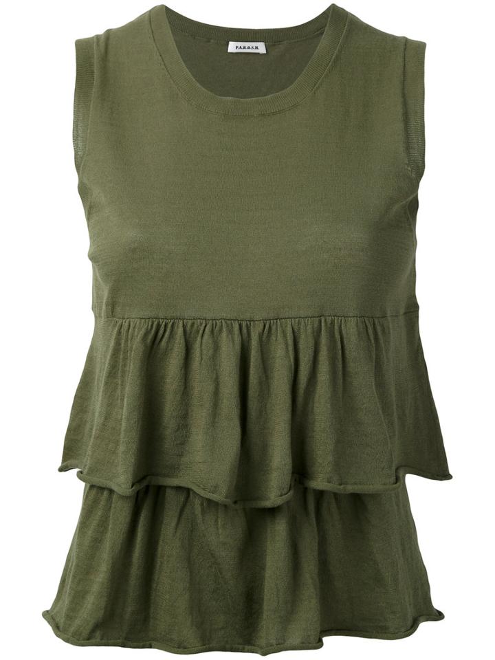 P.a.r.o.s.h. - Cerise Tank - Women - Cotton - S, Women's, Green, Cotton