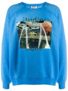 Acne Studios Distorted Video Print Sweatshirt - Blue
