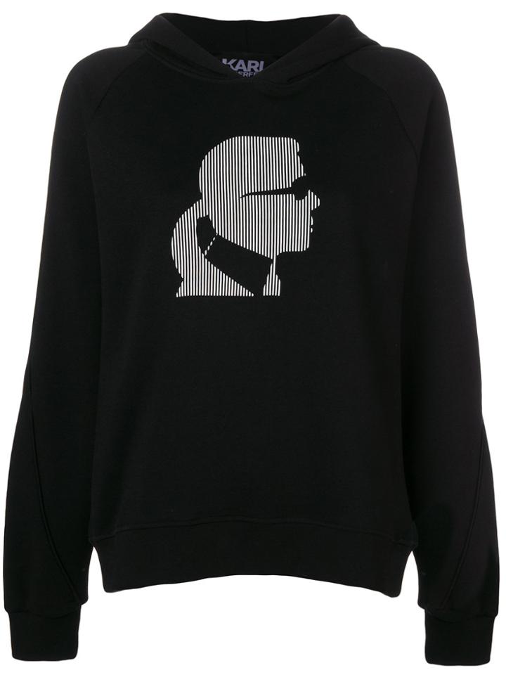 Karl Lagerfeld Ikonik Karl Head Hoodie - Black