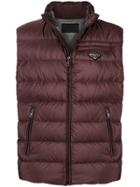 Prada Padded Gabardine Gilet - Red