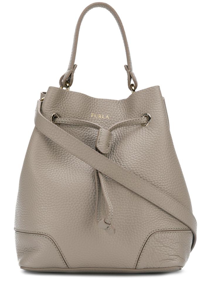 Furla Front Logo Satchel Bag - Grey