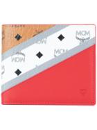 Mcm Logo Colour-block Wallet - Orange