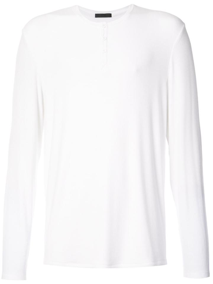 Atm Anthony Thomas Melillo Long Sleeved Henley - White