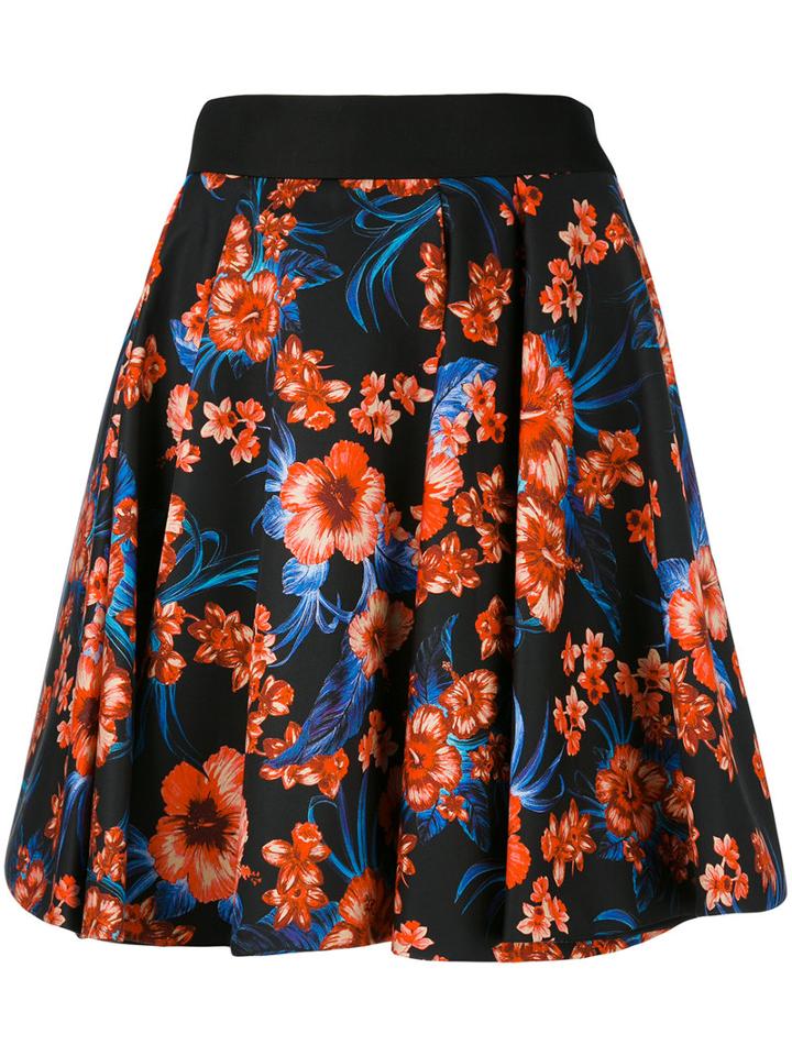 Fausto Puglisi - Floral Print Full Skirt - Women - Silk/cotton/acetate - 40, Black, Silk/cotton/acetate