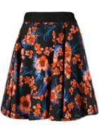 Fausto Puglisi - Floral Print Full Skirt - Women - Silk/cotton/acetate - 40, Black, Silk/cotton/acetate