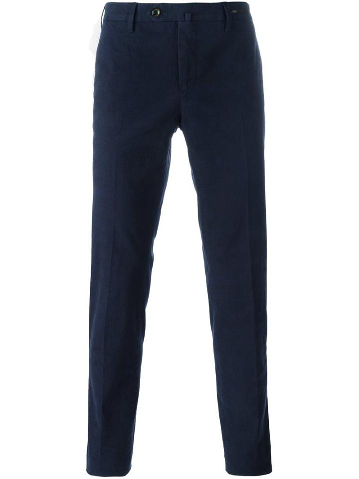 Pt01 Slim-fit Trousers, Men's, Size: 56, Blue, Cotton/spandex/elastane