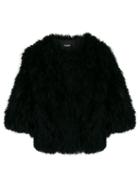 Yves Salomon Short Feather Jacket - Black