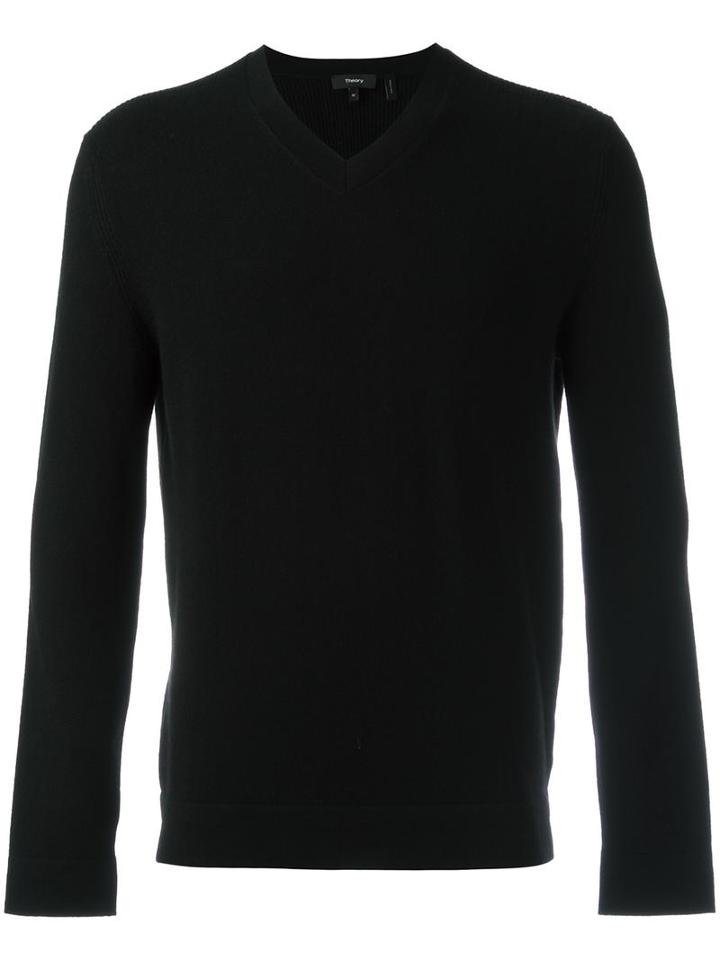 Theory V-neck Jumper, Men's, Size: Xl, Black, Cashmere