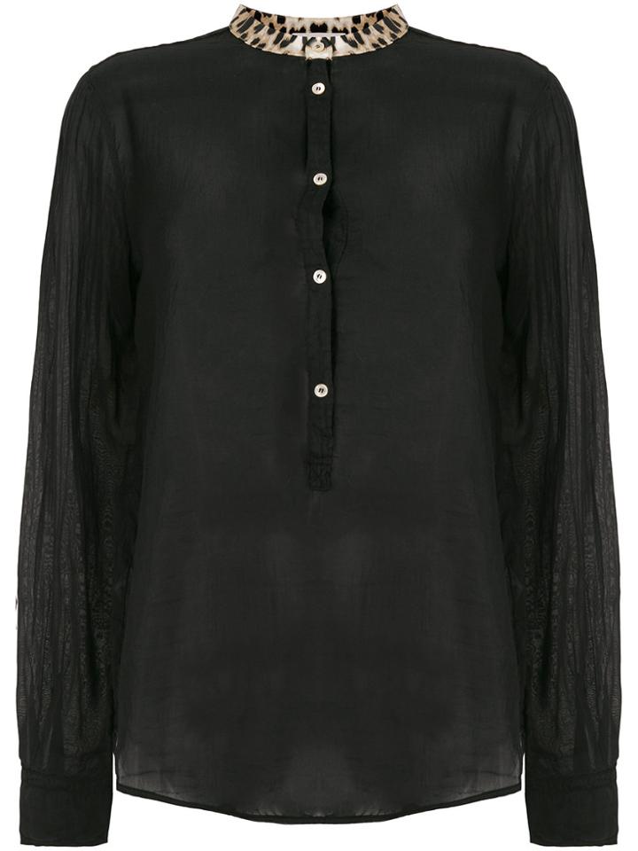 Forte Forte Leopard Neck Shirt - Black