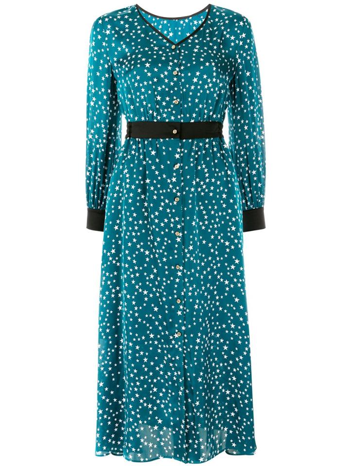 Guild Prime Star-print Satin Dress - Green