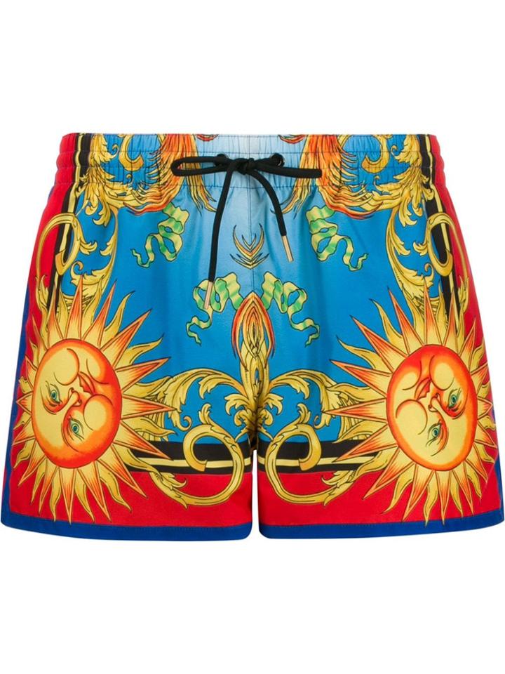 Versace Printed Swim Shorts - Blue