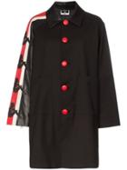 Charm's X Kappa Contrast Sleeve Coat - Black