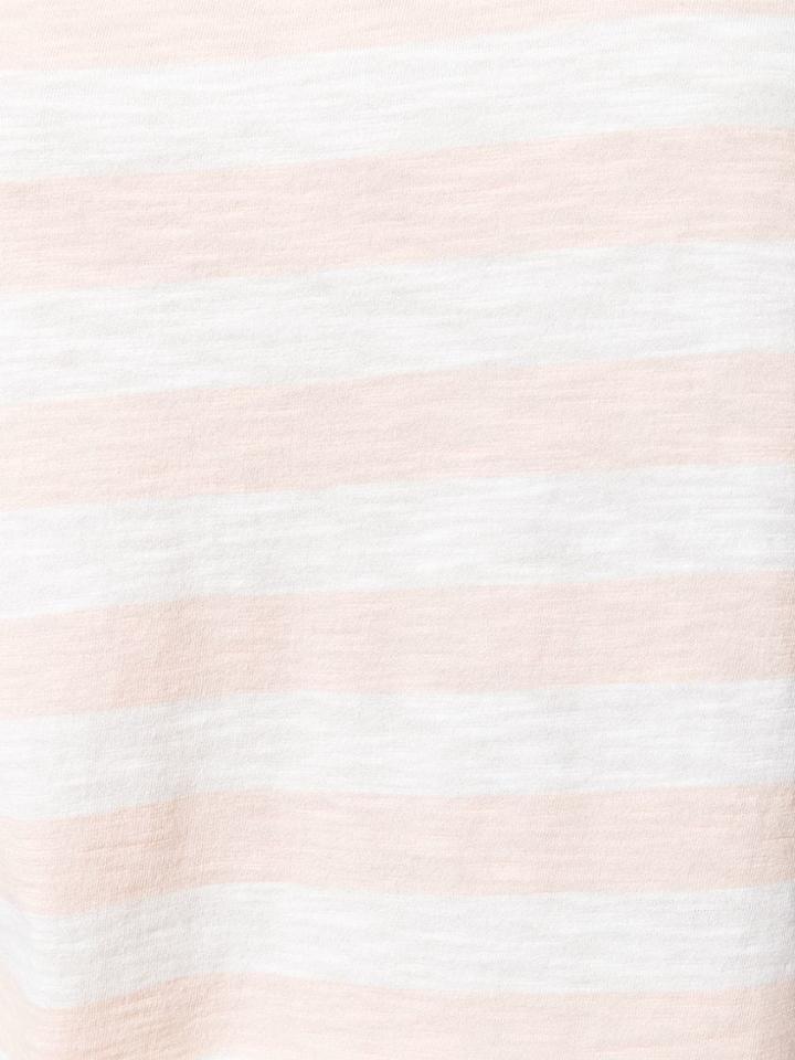 Juvia Striped Round Neck Sweatshirt - Orange