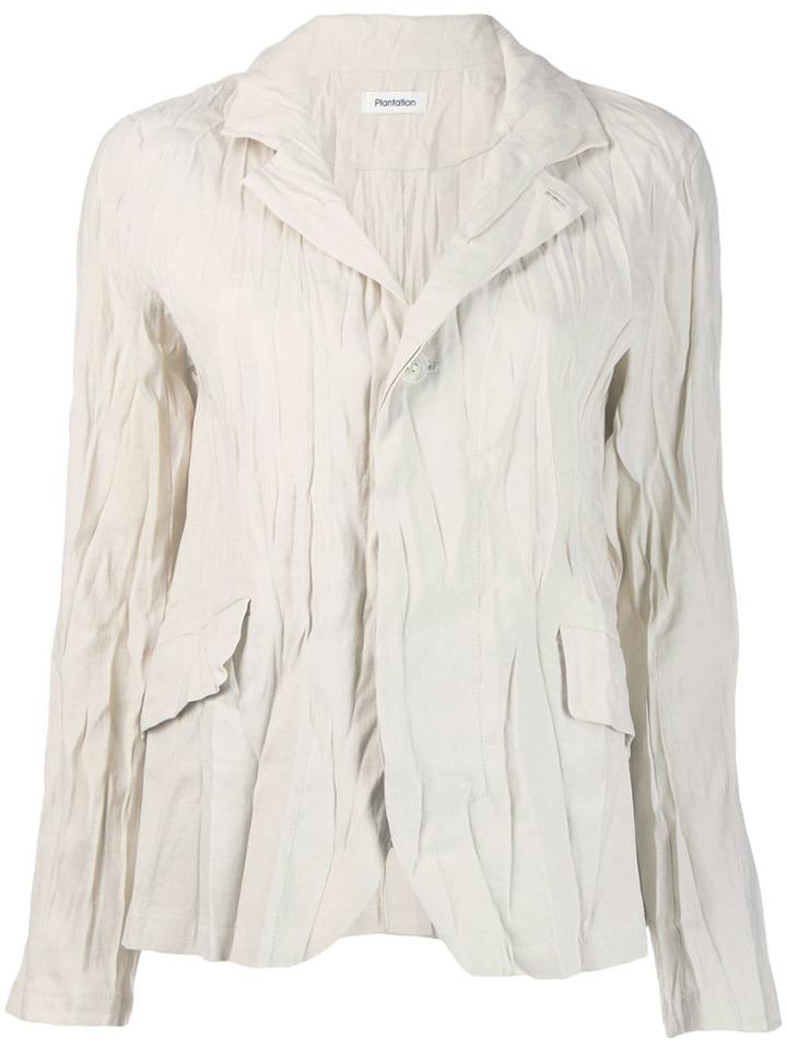 Plantation Wrinkled Effect Blazer - Grey