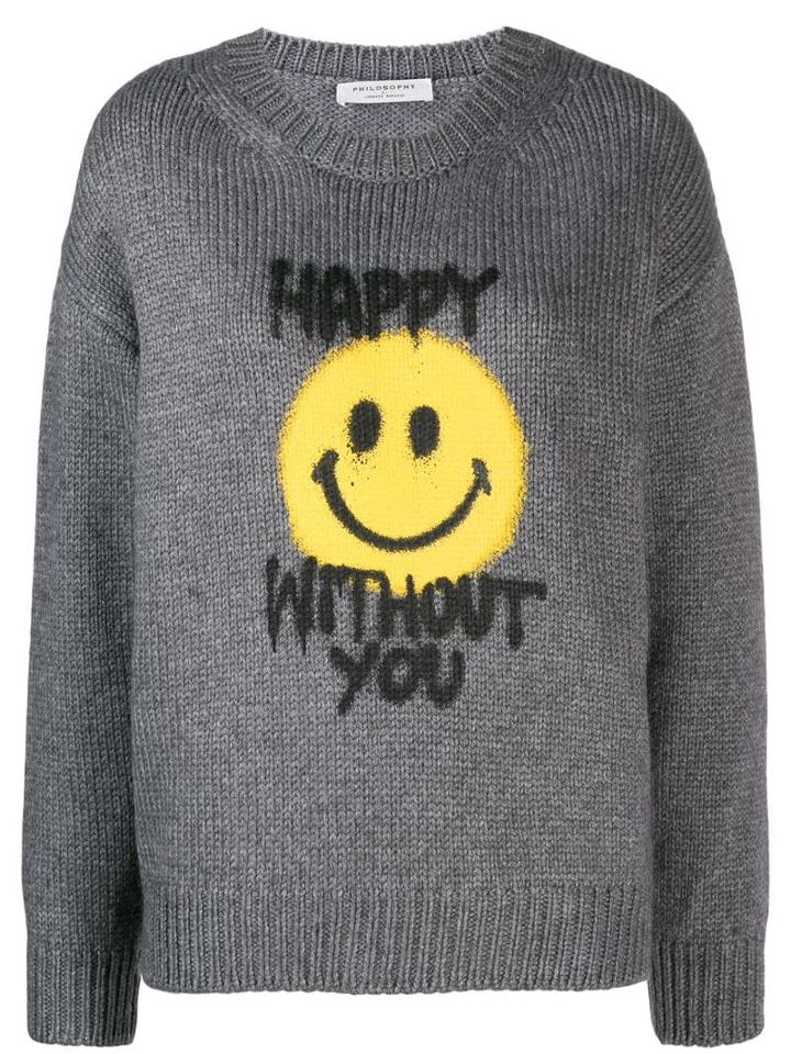Philosophy Di Lorenzo Serafini Happy Without You Sweater - Grey