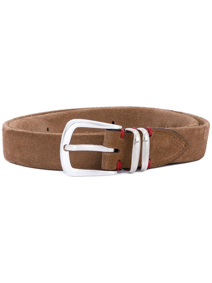 Eleventy - Buckle Belt - Men - Suede - 100, Brown, Suede
