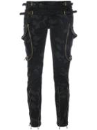 Isolda Abstract Print Skinny Trousers - Green