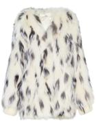 Miu Miu Spotted Fox Fur Coat - White