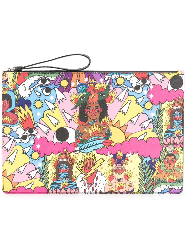 Bally Print Wristlet Clutch Bag - Multicolour