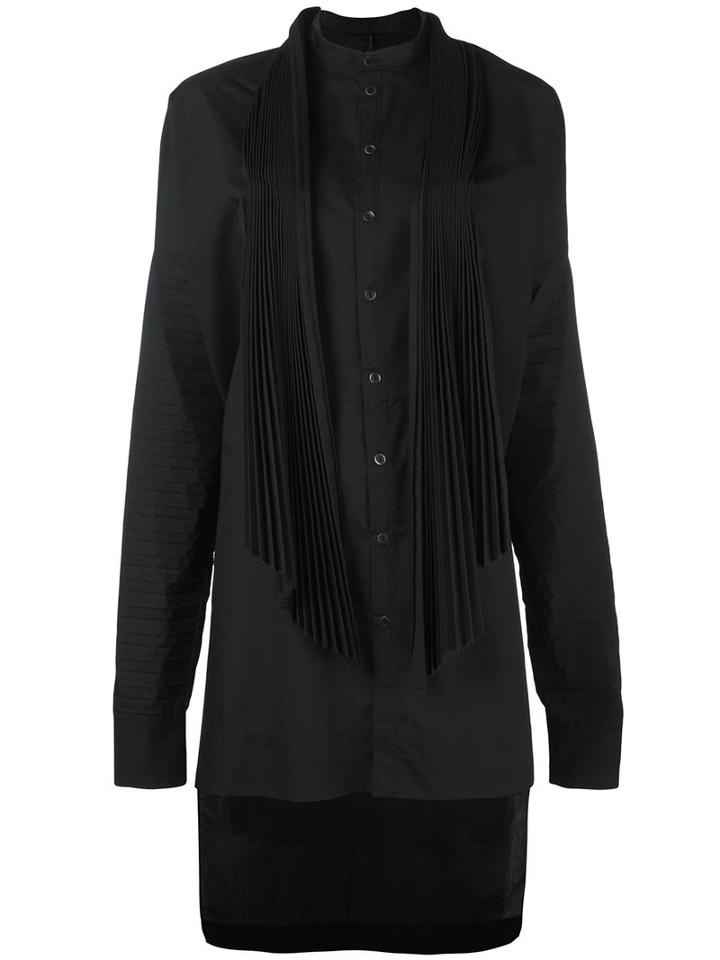 Masnada - High Low Shirt Dress - Women - Polyester/cotton - 42, Black, Polyester/cotton