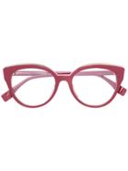 Fendi Eyewear Classic Round Glasses - Red