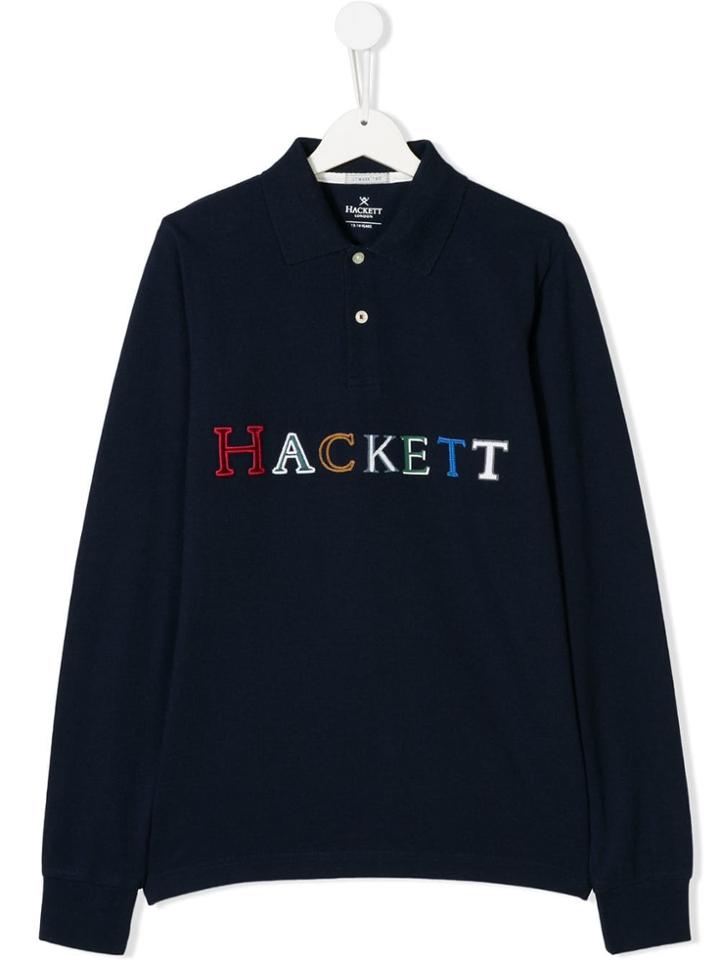 Hackett Kids Embroidered Logo Polo Shirt - Blue