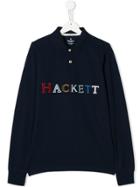 Hackett Kids Embroidered Logo Polo Shirt - Blue