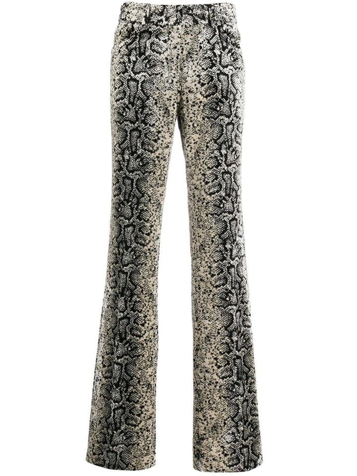 Giambattista Valli Snakeskin Effect Bootleg Trousers - Black