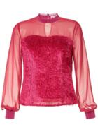 Guild Prime Sheer Fringed Blouse - Pink & Purple