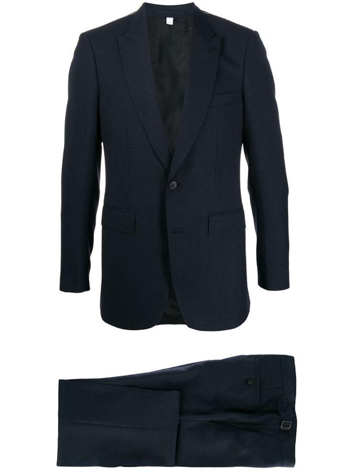 Burberry Puppytooth Check Patterned Suit - Blue