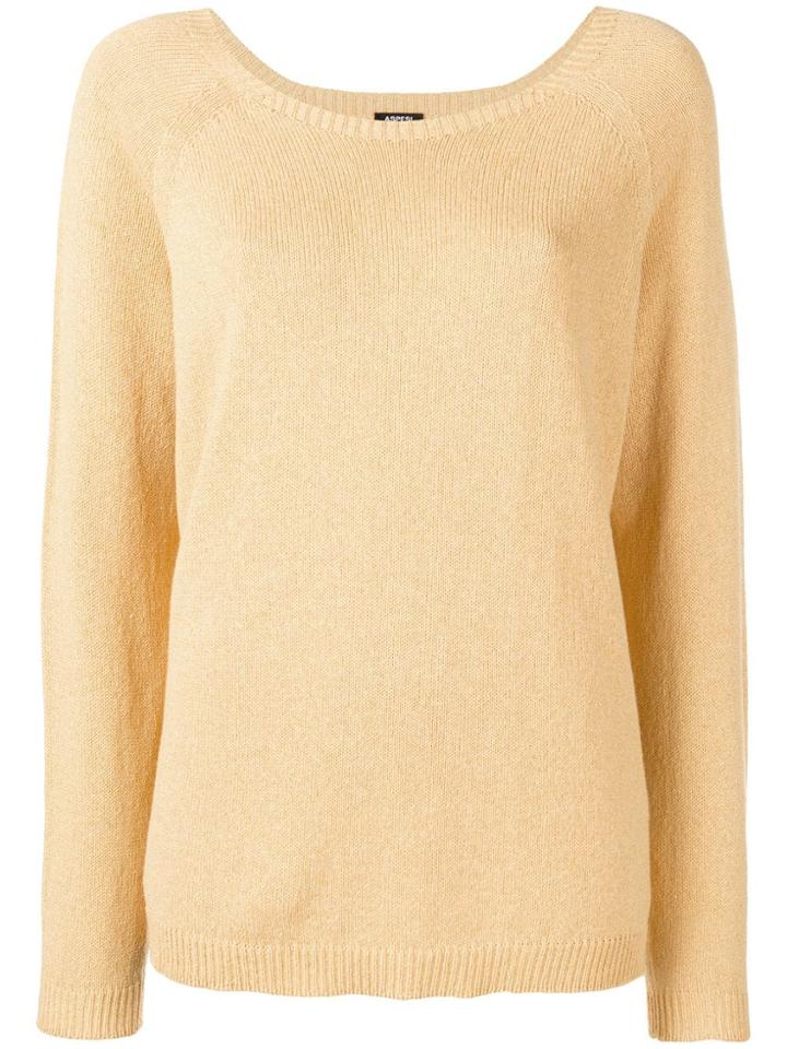 Aspesi Boat Neck Jumper - Yellow