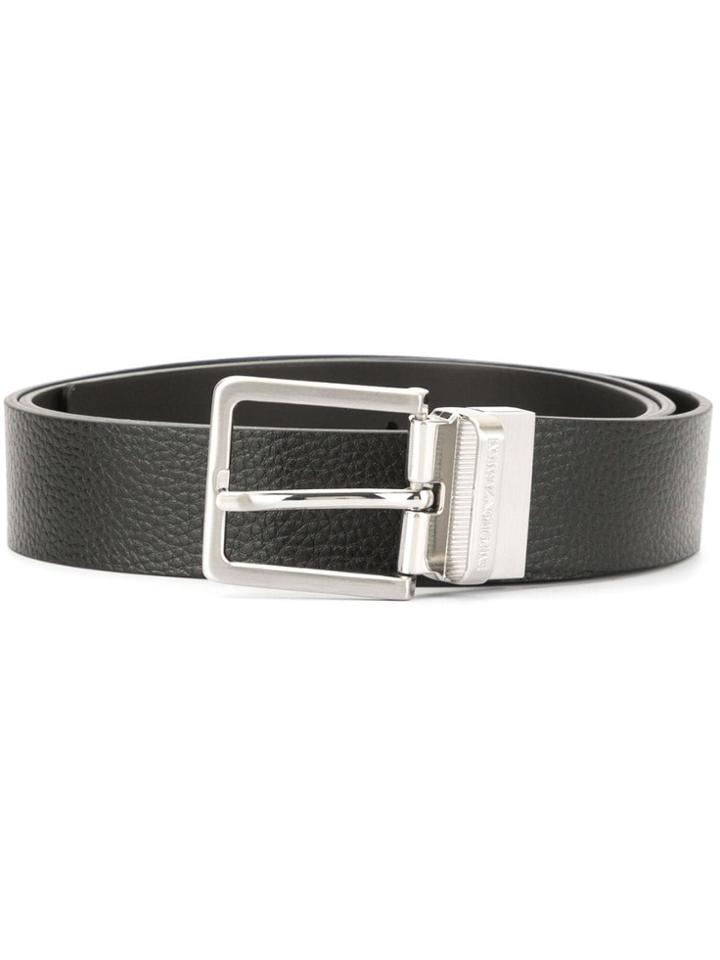 Emporio Armani Classic Square Buckle Belt - Black
