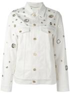 Kenzo Grommet Detailed Denim Jacket - Nude & Neutrals