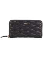 Dkny Quilted Zipped Wallet - Black