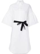 Tome Flared Sleeves Shirt Dress, Women's, Size: Medium, White, Cotton