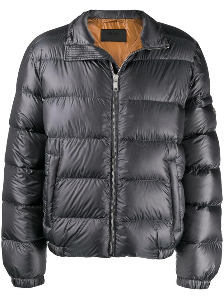 Prada Rip Stop Padded Jacket - Grey