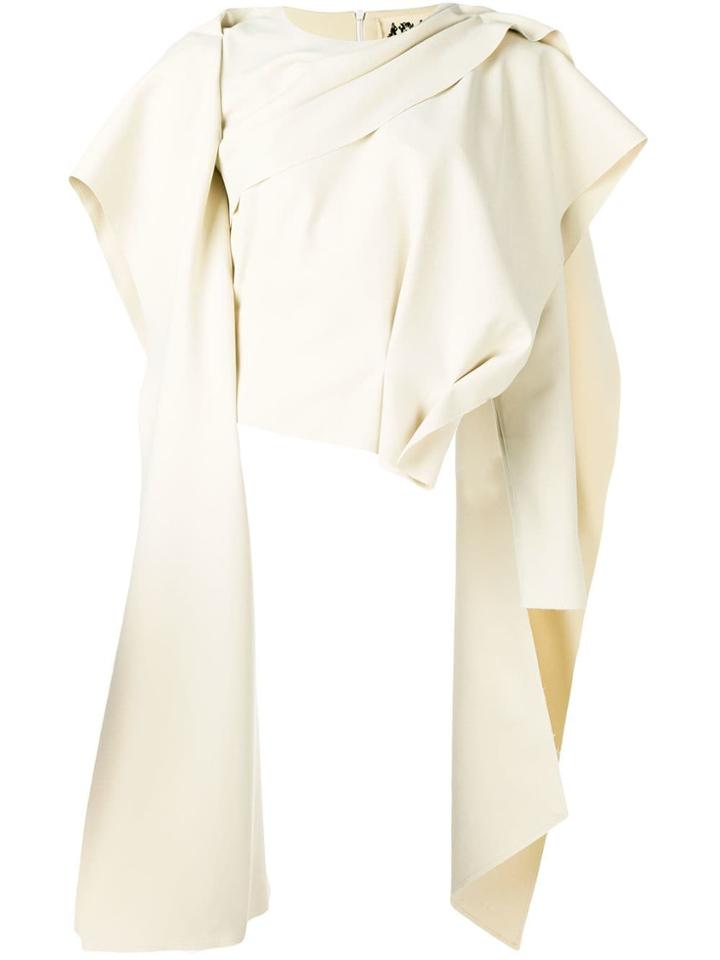 A.w.a.k.e. Draped Oversized Blouse - Neutrals