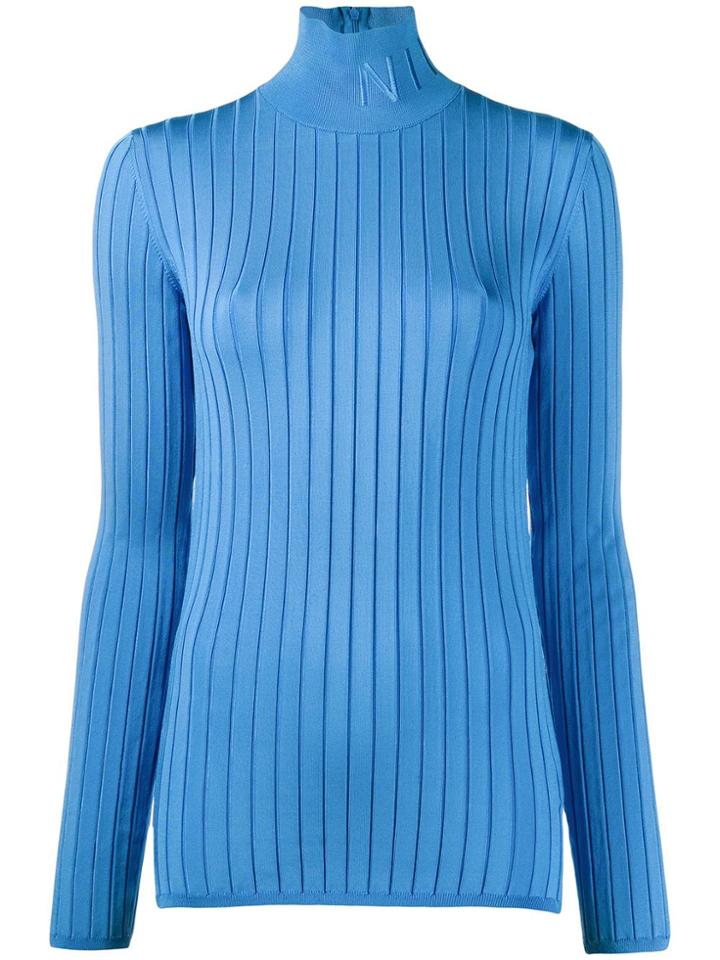 Nina Ricci Ribbed Knit Jumper - Blue