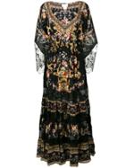 Camilla Lace-trimmed Floral-print Dress - Black
