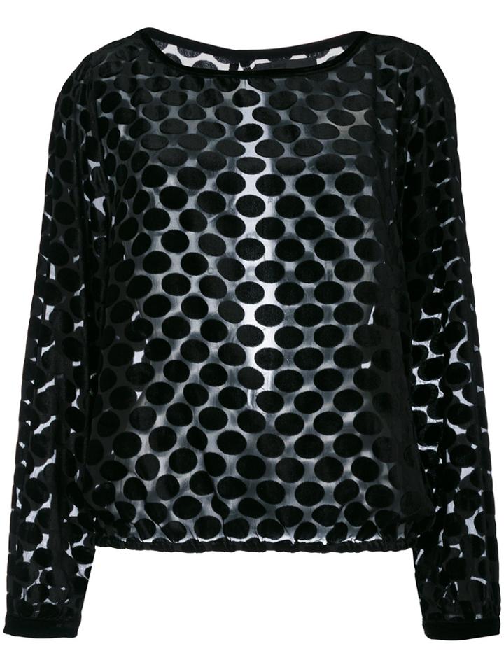 Iil7 Sheer Polka Dot Blouse - Black
