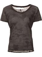 Unravel Camouflage Print T-shirt, Women's, Size: Small, Green, Cotton