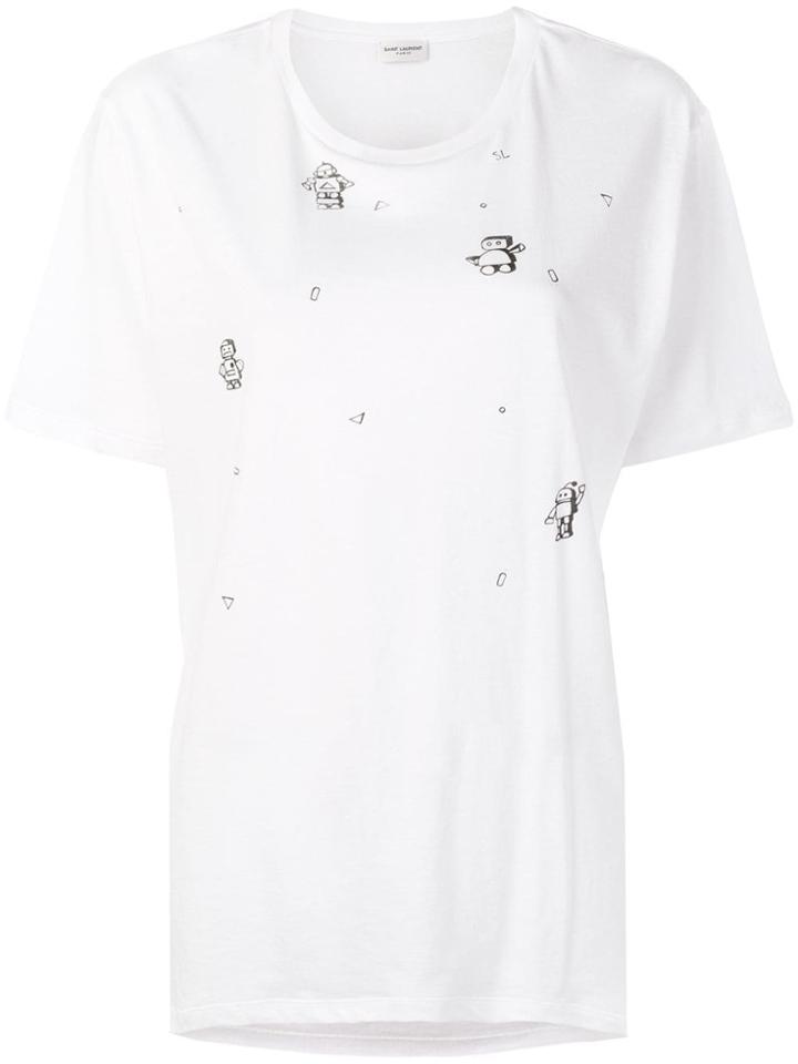 Saint Laurent Robot T-shirt - White