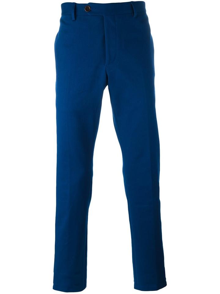 Al Duca D'aosta 1902 Slim Fit Chino Trousers, Men's, Size: 50, Blue, Cotton/polyurethane