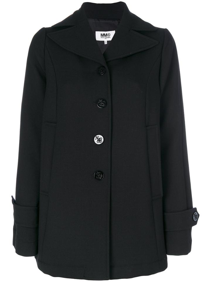 Mm6 Maison Margiela Classic Buttoned Coat - Black