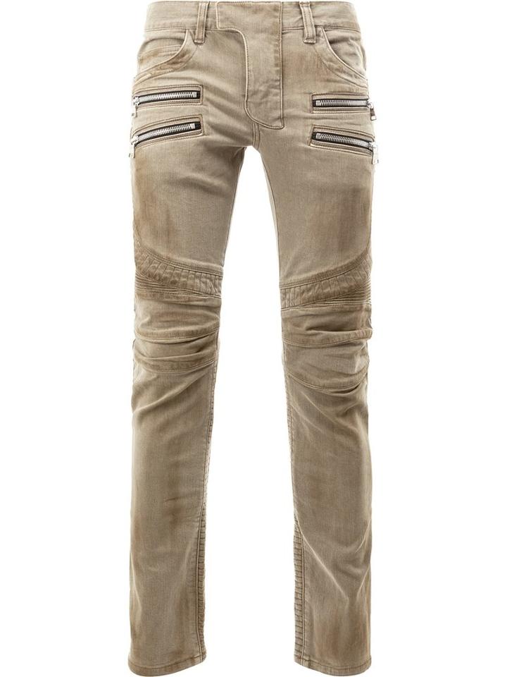 Balmain Biker Jeans, Men's, Size: 31, Nude/neutrals, Cotton/polyurethane